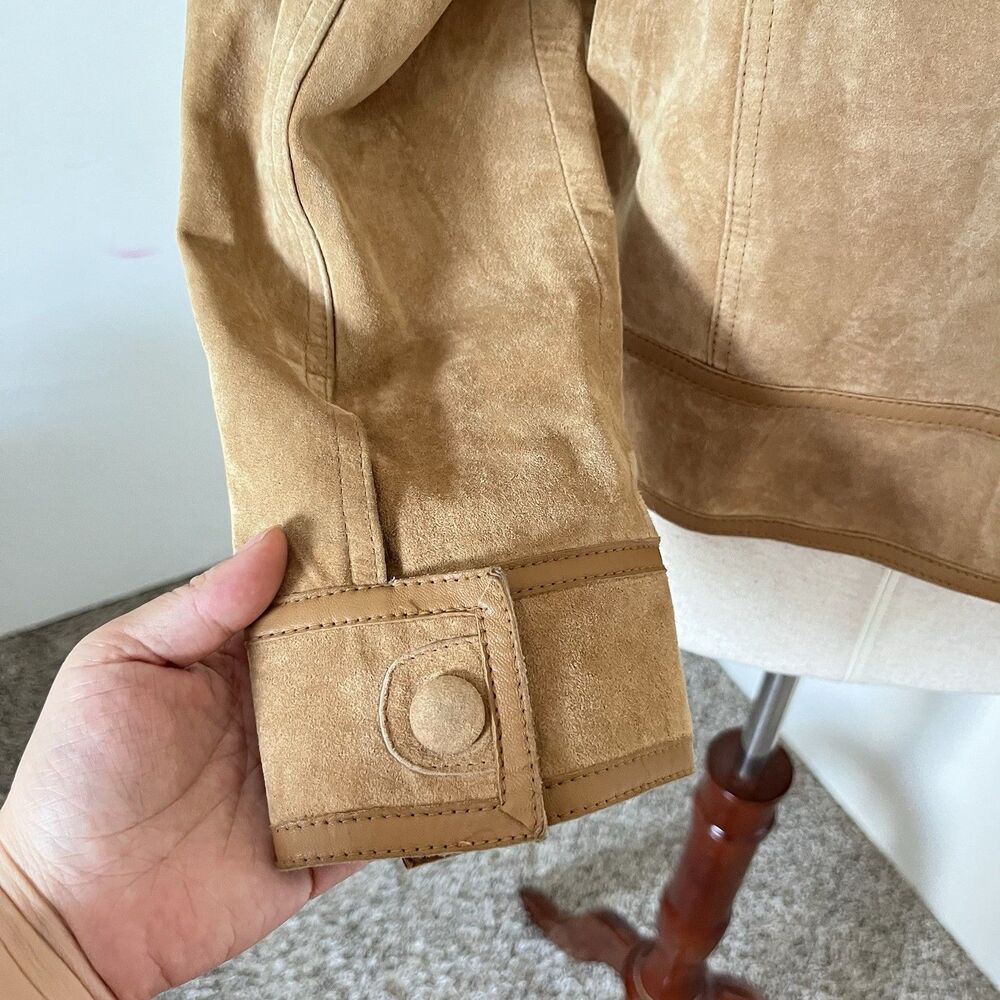 Liz Claiborne Y2K Jacket Womens Petite Size 14 Suede Leather Jacket - Picture 4 of 6